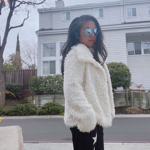 Beige fuzzy jacket- new